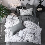 Modern Fashion Black White Simple Soft Bedding Set