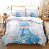 Lovely Scarf Snowman Snowflake Bedding Full Twin Queen King Quilt Duvet Covers Sets