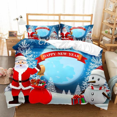 Merry Christmas and Happy New Year Bedding Full Twin Queen King Quilt Duvet Covers Sets