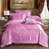 Jacquard Natural Fabric Silk Bedding Cotton Duvet Cover Set