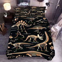 Cartoon Dinosaur Printed Cotton Bedding Set