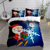 HOHOHO Cartoon Printing Santa Claus Bedding Full Twin Queen King Quilt Duvet Covers Sets