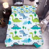 Cartoon Dinosaur Printed Cotton Bedding Set
