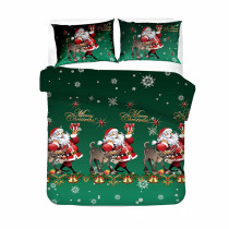 Cute Santa Claus Deer Bedding Full Twin Queen King Quilt Duvet Covers Sets