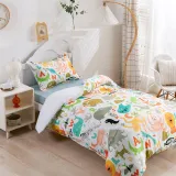 Rainbow Mermaid Animals Print Natural Cotton Bedding Set