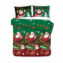 Cute Santa Claus Gift Box Sled Bedding Full Twin Queen King Quilt Duvet Covers Sets
