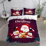 Merry Christmas Cartoon Christmas Printed Bedding Full Twin Queen King Quilt Duvet Covers Sets