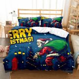 Merry Christmas Santa Claus Gift Bedding Full Twin Queen King Quilt Duvet Covers Sets