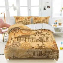 Navigation Multicolor Print Map Bedding Set