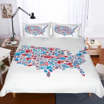 USA Puzzle Map Bedding Set