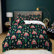 Christmas Hat Cars Bedding Full Twin Queen King Quilt Duvet Covers Sets