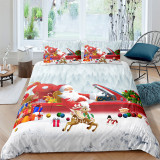 Printed Santa Claus Sled Gift Box Bedding Full Twin Queen King Quilt Duvet Covers Sets