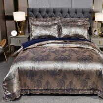 Elegant Satin Jacquard Luxury Silk Bedding Set