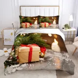 Christmas Gift Box Theme Printing Bedding Full Twin Queen King Quilt Duvet Covers Sets