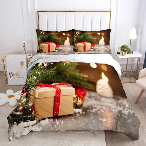 Christmas Gift Box Theme Printing Bedding Full Twin Queen King Quilt Duvet Covers Sets