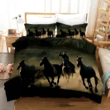 3D Cowboy Horse Riding Print Cool Bedding Set