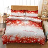 Merry Christmas Bedding Full Twin Queen King Quilt Duvet Covers Sets