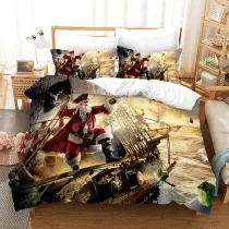 Santa Claus Pirate Boat Bedding Full Twin Queen King Quilt Duvet Covers Sets