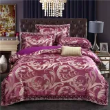 Jacquard Natural Fabric Silk Bedding Cotton Duvet Cover Set