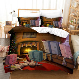 Santa Claus Deer Gift Box Bedding Full Twin Queen King Quilt Duvet Covers Sets