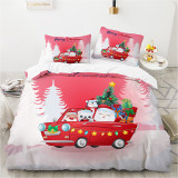 Santa Claus Snowman Deer Christmas Bedding Full Twin Queen King Quilt Duvet Covers Sets