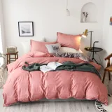 Simple Pure Color Texture Bedding Set