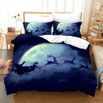 Santa Claus Deer Gift Box Bedding Full Twin Queen King Quilt Duvet Covers Sets