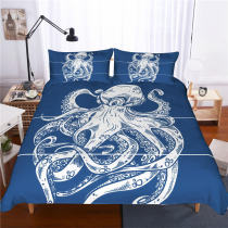 Watercolor Octopus Cartoon Abstract Bedding Set