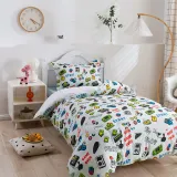 Rainbow Mermaid Animals Print Natural Cotton Bedding Set