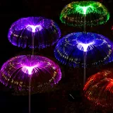 Outdoor Waterproof Solar Led Fiber Optic Flower Jellyfish and Meteor For Garden Decorative Lights