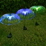 Outdoor Waterproof Solar Led Fiber Optic Flower Jellyfish and Meteor For Garden Decorative Lights