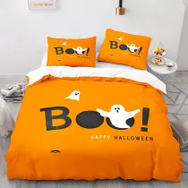 Cartoon Ghost BOO Happy Halloween Bedding Full Twin Queen King Quilt Duvet Covers Sets