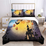 Halloween Night Bat Haunted House Bedding Full Twin Queen King Quilt Duvet Covers Sets