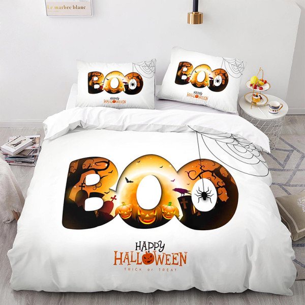 Pumpkin Lantern BOO Happy Halloween Bedding Full Twin Queen King Quilt Duvet Covers Sets