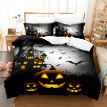 Printed Pumpkin Lantern Halloween Bedding Full Twin Queen King Quilt Duvet Covers Sets