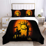 Bat Pumpkin Lantern Halloween Theme Printing Bedding Full Twin Queen King Quilt Duvet Covers Sets