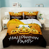 Pumpkin Lantern Bat Printed Halloween Party Bedding Full Twin Queen King Quilt Duvet Covers Sets