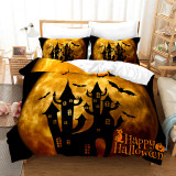 Bat Cat Happy Halloween Bedding Full Twin Queen King Quilt Duvet Covers Sets