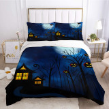 Bat Pumpkin Lantern Halloween Theme Printing Bedding Full Twin Queen King Quilt Duvet Covers Sets