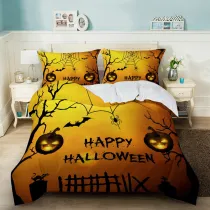 Happy Halloween Printed Pumpkin Lantern Bedding Full Twin Queen King Quilt Duvet Covers Sets