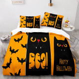 Ghost Pumpkin Lantern Bat BOO Halloween Bedding Full Twin Queen King Quilt Duvet Covers Sets