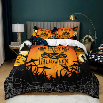 Printed Pumpkin Lantern Ghost Happy Halloween Bedding Full Twin Queen King Quilt Duvet Covers Sets