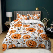 Cartoon Pumpkin Lantern Printed Halloween Bedding Full Twin Queen King Quilt Duvet Covers Sets