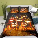 Printed Pumpkin Lantern Halloween Bedding Full Twin Queen King Quilt Duvet Covers Sets