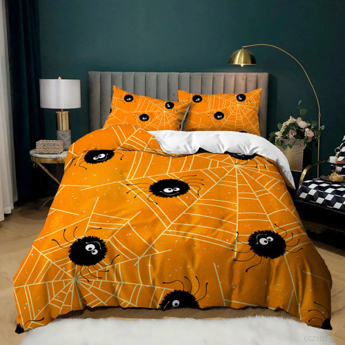 Printed Spider Web Spider Halloween Bedding Full Twin Queen King Quilt Duvet Covers Sets