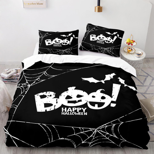 Pumpkin Lantern BOO Happy Halloween Bedding Full Twin Queen King Quilt Duvet Covers Sets