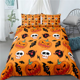 Cartoon Printing Pumpkin Lantern Ghost Bat Halloween Bedding Full Twin Queen King Quilt Duvet Covers Sets