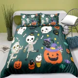 Cartoon Pumpkin Lollipop Candy Halloween Bedding Full Twin Queen King Quilt Duvet Covers Sets