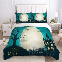 Printed Bat Tree Halloween Night Bedding Full Twin Queen King Quilt Duvet Covers Sets