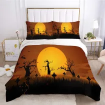 Bat Pumpkin Lantern Halloween Theme Printing Bedding Full Twin Queen King Quilt Duvet Covers Sets